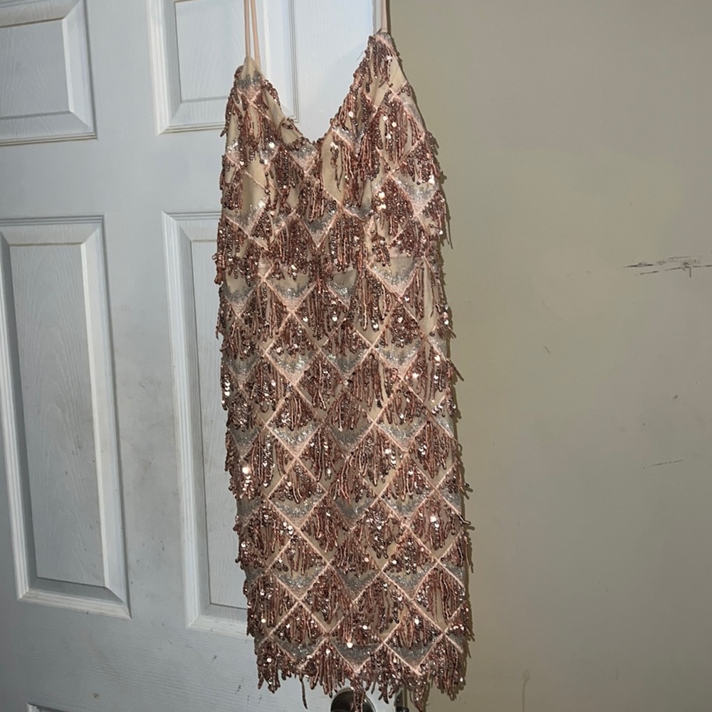 Rose gold sparkly dress
